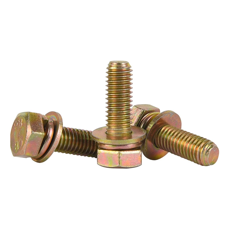 hex head screw with flat split lock washer 6