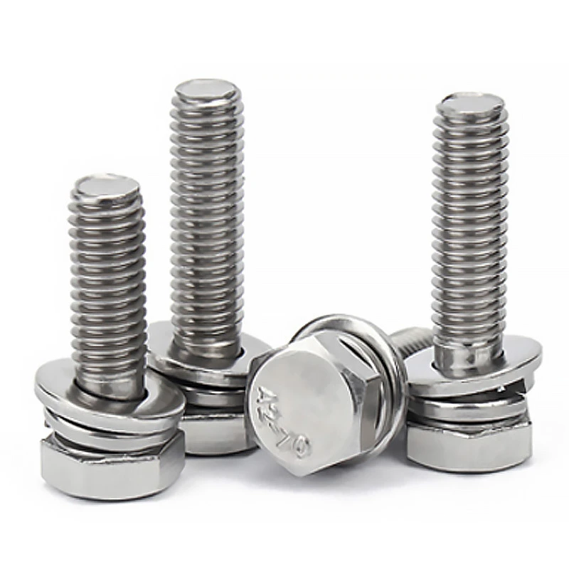 hex head screw with flat split lock washer 9